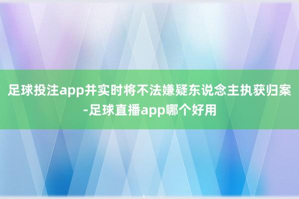 足球投注app并实时将不法嫌疑东说念主执获归案-足球直播app哪个好用