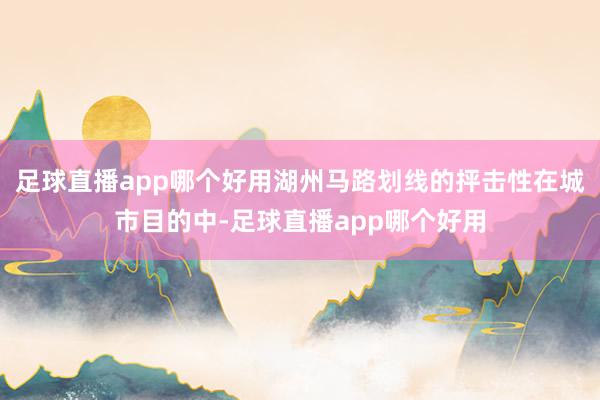 足球直播app哪个好用湖州马路划线的抨击性在城市目的中-足球直播app哪个好用