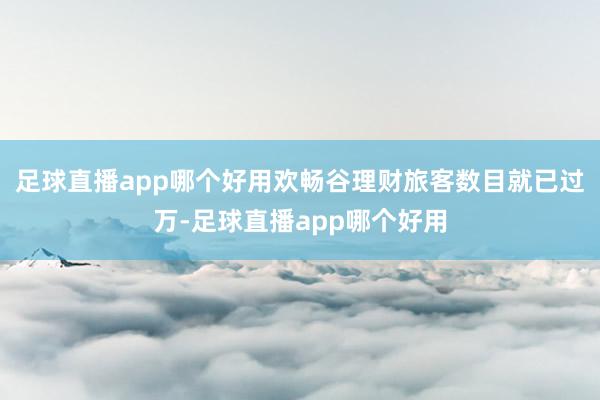 足球直播app哪个好用欢畅谷理财旅客数目就已过万-足球直播app哪个好用