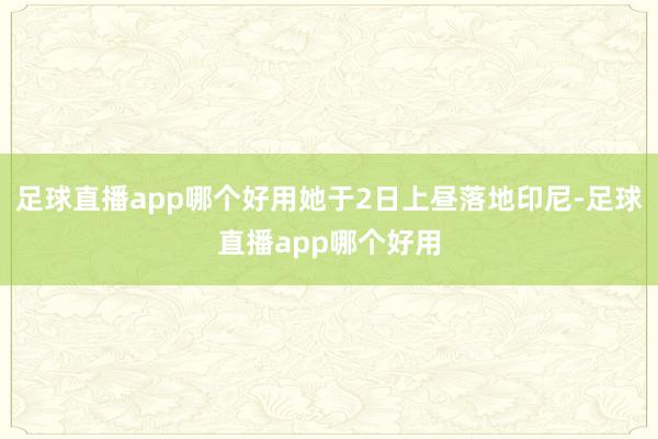 足球直播app哪个好用她于2日上昼落地印尼-足球直播app哪个好用