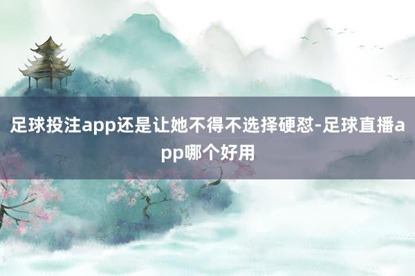 足球投注app还是让她不得不选择硬怼-足球直播app哪个好用