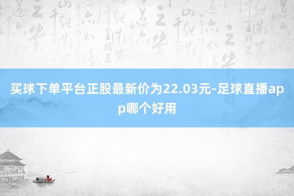 买球下单平台正股最新价为22.03元-足球直播app哪个好用