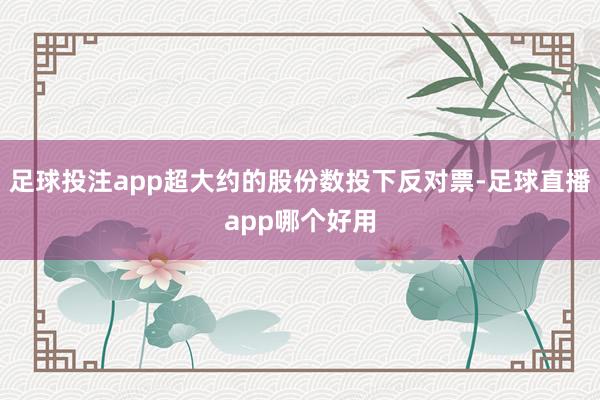 足球投注app超大约的股份数投下反对票-足球直播app哪个好用