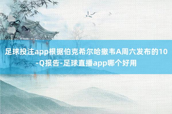 足球投注app根据伯克希尔哈撒韦A周六发布的10-Q报告-足球直播app哪个好用