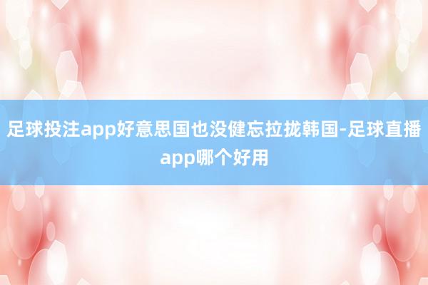 足球投注app好意思国也没健忘拉拢韩国-足球直播app哪个好用