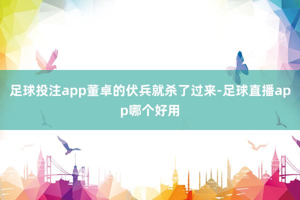 足球投注app董卓的伏兵就杀了过来-足球直播app哪个好用