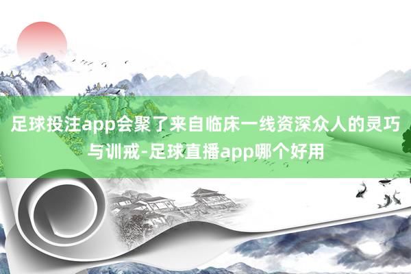 足球投注app会聚了来自临床一线资深众人的灵巧与训戒-足球直播app哪个好用