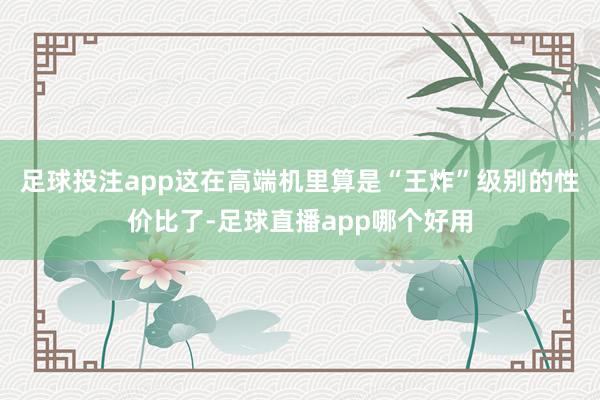 足球投注app这在高端机里算是“王炸”级别的性价比了-足球直播app哪个好用