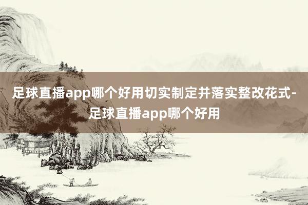 足球直播app哪个好用切实制定并落实整改花式-足球直播app哪个好用