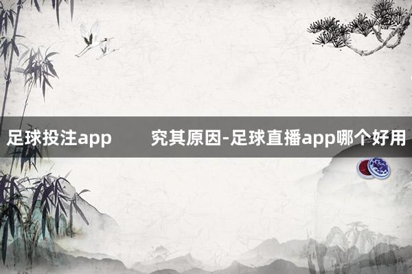 足球投注app        究其原因-足球直播app哪个好用