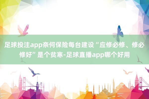 足球投注app奈何保险每台建设“应修必修、修必修好”是个贫寒-足球直播app哪个好用