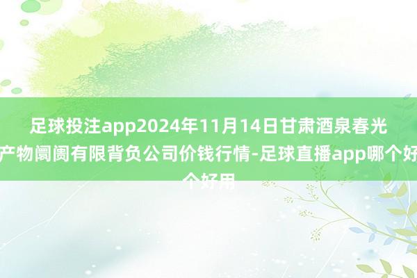 足球投注app2024年11月14日甘肃酒泉春光农产物阛阓有限背负公司价钱行情-足球直播app哪个好用