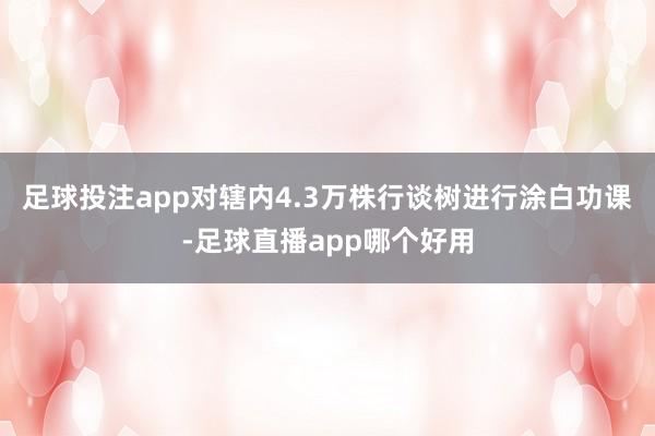 足球投注app对辖内4.3万株行谈树进行涂白功课-足球直播app哪个好用