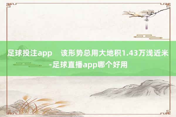 足球投注app    该形势总用大地积1.43万浅近米-足球直播app哪个好用