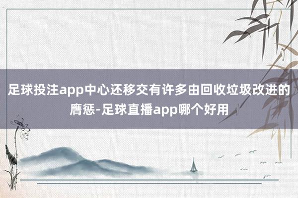 足球投注app中心还移交有许多由回收垃圾改进的膺惩-足球直播app哪个好用