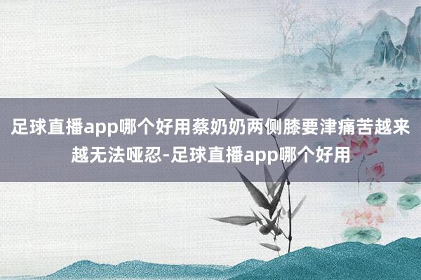 足球直播app哪个好用蔡奶奶两侧膝要津痛苦越来越无法哑忍-足球直播app哪个好用