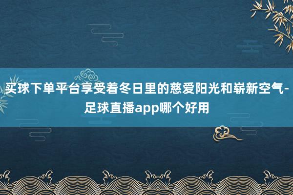 买球下单平台享受着冬日里的慈爱阳光和崭新空气-足球直播app哪个好用