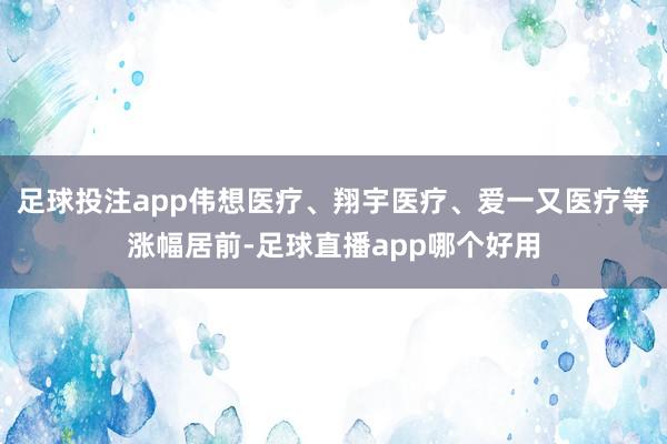 足球投注app伟想医疗、翔宇医疗、爱一又医疗等涨幅居前-足球直播app哪个好用