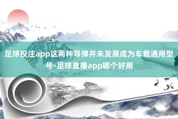 足球投注app这两种导弹并未发展成为车载通用型号-足球直播app哪个好用