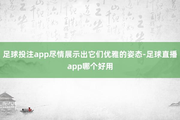 足球投注app尽情展示出它们优雅的姿态-足球直播app哪个好用