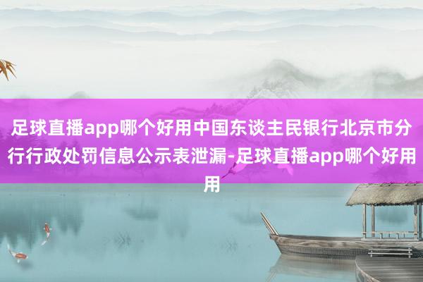 足球直播app哪个好用中国东谈主民银行北京市分行行政处罚信息公示表泄漏-足球直播app哪个好用