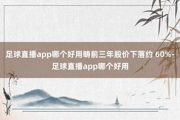 足球直播app哪个好用畴前三年股价下落约 60%-足球直播app哪个好用