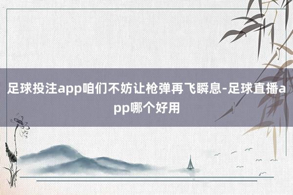 足球投注app咱们不妨让枪弹再飞瞬息-足球直播app哪个好用
