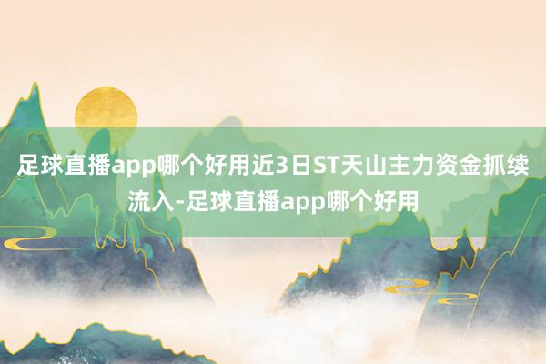 足球直播app哪个好用近3日ST天山主力资金抓续流入-足球直播app哪个好用