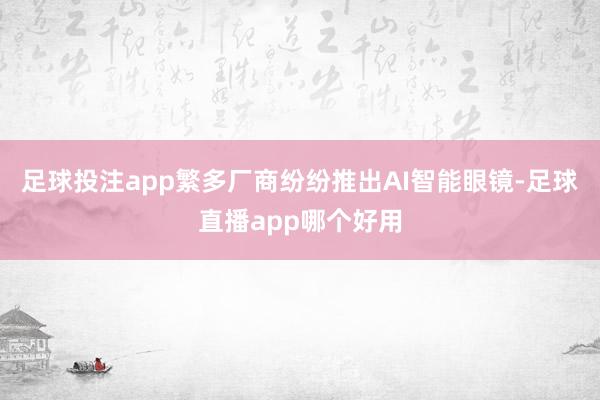 足球投注app繁多厂商纷纷推出AI智能眼镜-足球直播app哪个好用