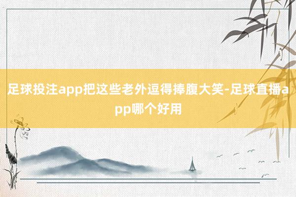 足球投注app把这些老外逗得捧腹大笑-足球直播app哪个好用