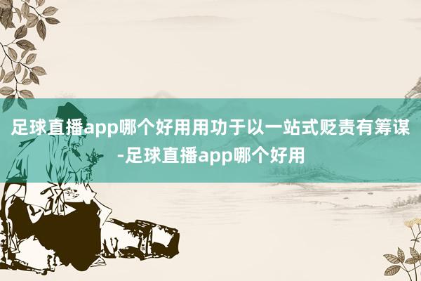 足球直播app哪个好用用功于以一站式贬责有筹谋-足球直播app哪个好用