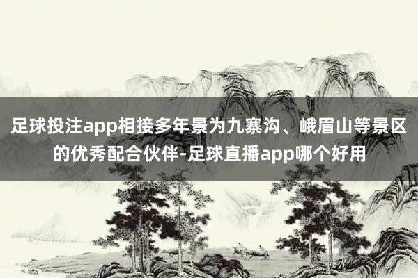 足球投注app相接多年景为九寨沟、峨眉山等景区的优秀配合伙伴-足球直播app哪个好用