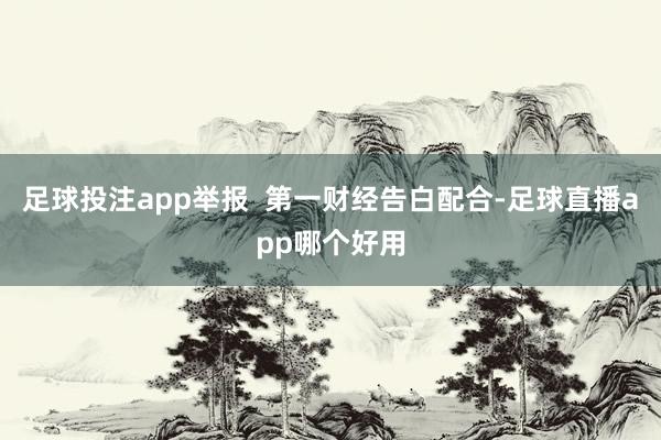 足球投注app举报  第一财经告白配合-足球直播app哪个好用