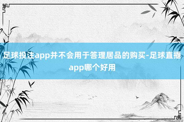 足球投注app并不会用于答理居品的购买-足球直播app哪个好用