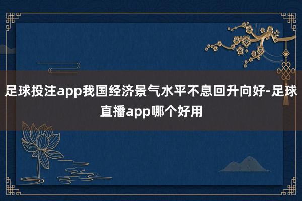 足球投注app我国经济景气水平不息回升向好-足球直播app哪个好用