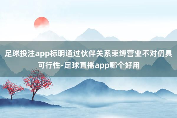 足球投注app标明通过伙伴关系束缚营业不对仍具可行性-足球直播app哪个好用