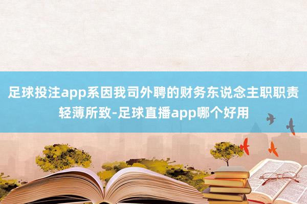 足球投注app系因我司外聘的财务东说念主职职责轻薄所致-足球直播app哪个好用