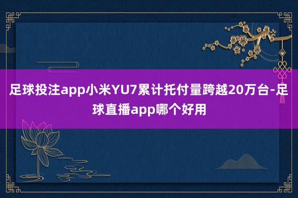 足球投注app小米YU7累计托付量跨越20万台-足球直播app哪个好用