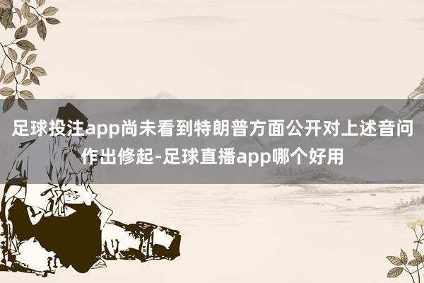 足球投注app尚未看到特朗普方面公开对上述音问作出修起-足球直播app哪个好用