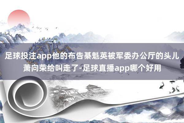 足球投注app他的布告綦魁英被军委办公厅的头儿萧向荣给叫走了-足球直播app哪个好用