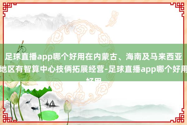 足球直播app哪个好用在内蒙古、海南及马来西亚地区有智算中心技俩拓展经营-足球直播app哪个好用