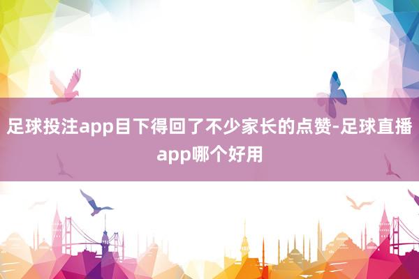 足球投注app目下得回了不少家长的点赞-足球直播app哪个好用