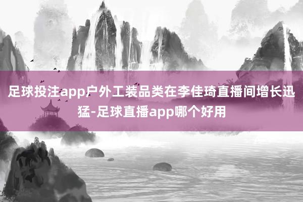 足球投注app户外工装品类在李佳琦直播间增长迅猛-足球直播app哪个好用
