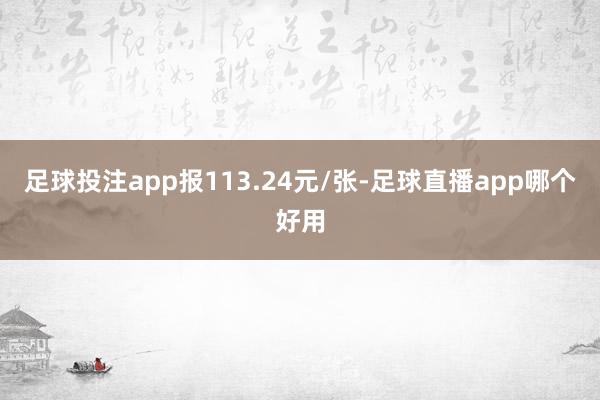 足球投注app报113.24元/张-足球直播app哪个好用