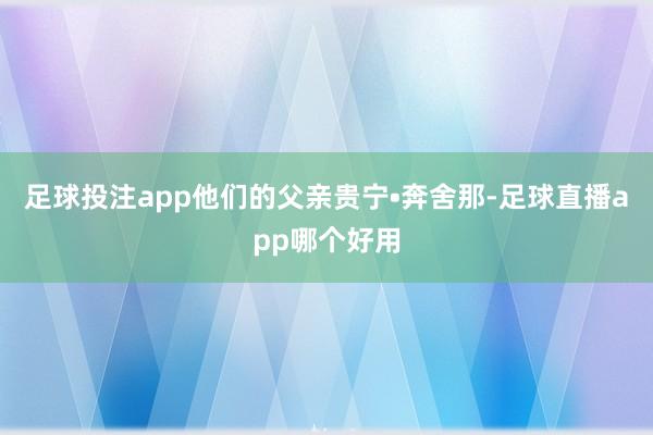 足球投注app他们的父亲贵宁•奔舍那-足球直播app哪个好用