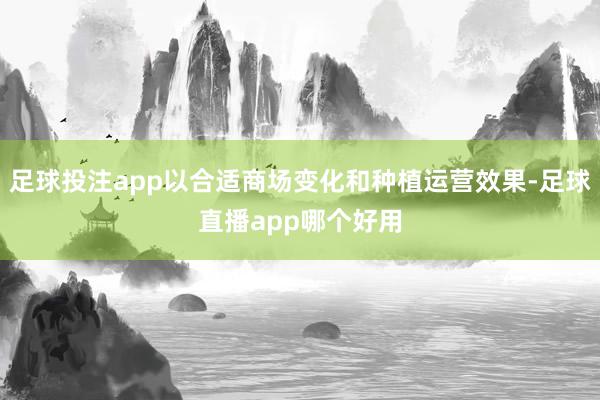 足球投注app以合适商场变化和种植运营效果-足球直播app哪个好用