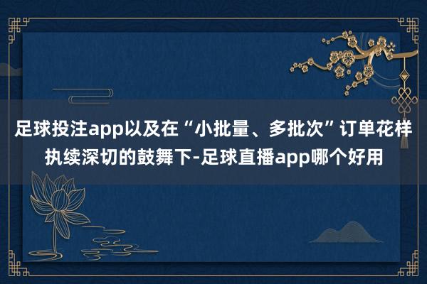 足球投注app以及在“小批量、多批次”订单花样执续深切的鼓舞下-足球直播app哪个好用