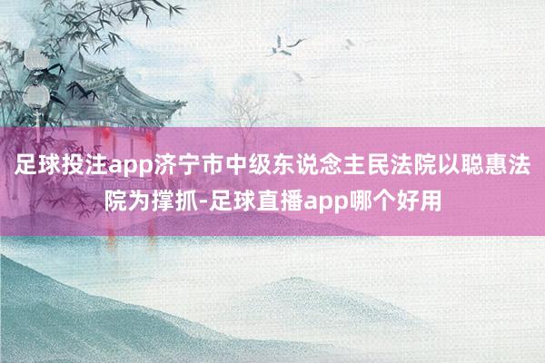 足球投注app济宁市中级东说念主民法院以聪惠法院为撑抓-足球直播app哪个好用