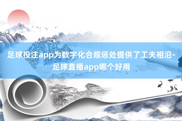 足球投注app为数字化合规惩处提供了工夫相沿-足球直播app哪个好用